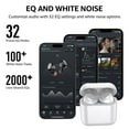 thumbnail image 6 of TOZO T6 Bluetooth Earbuds Bluetooth Headphones, 50H, AI Chat/Translation/Clear Mics, Stereo Bass, Wireless Charging, App-32EQ, IPX8 Waterproof Headphones, White, 6 of 11