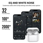 TOZO T6 Bluetooth Earbuds Bluetooth Headphones, 50H, AI Chat/Translation/Clear Mics, Stereo Bass, Wireless Charging, App-32EQ, IPX8 Waterproof Headphones, White
