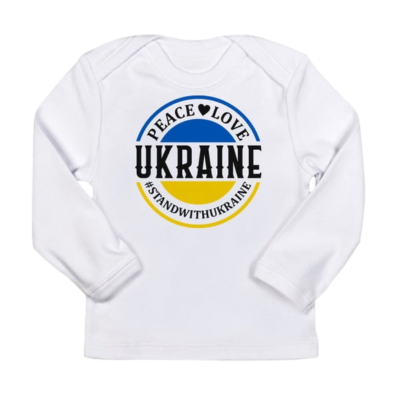 CafePress - Peace Love Ukraine Long Sleeve T Shirt - Long Sleeve Infant T-Shirt