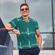 thumbnail image 4 of Balery ECG Wave Camisa Polo de Hombre con Estampado, de Manga Corta y Tejido Medio, Camisa Tipo Golf Polo-Medium, 4 of 6
