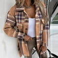 thumbnail image 5 of IROINNID Women's Shacket Jacket Long Sleeve Plaid Turndown Lapel Outwear, Loose Autumn and Winter Plaid Lapel Woolen Cloth Jacket Trench Jacket Long Over Outwear, 5 of 9