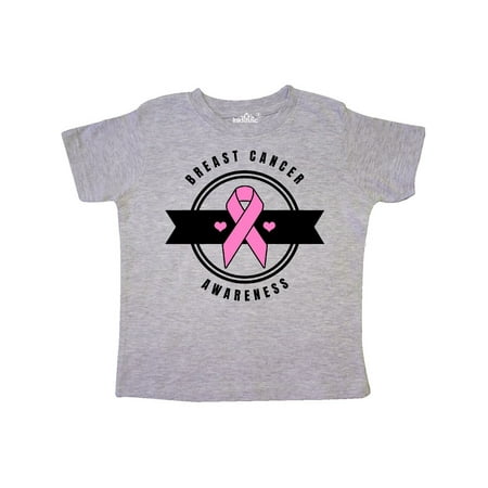 

Inktastic Breast Cancer Awareness Badge with Pink RIbbon and Banner Gift Toddler Boy or Toddler Girl T-Shirt