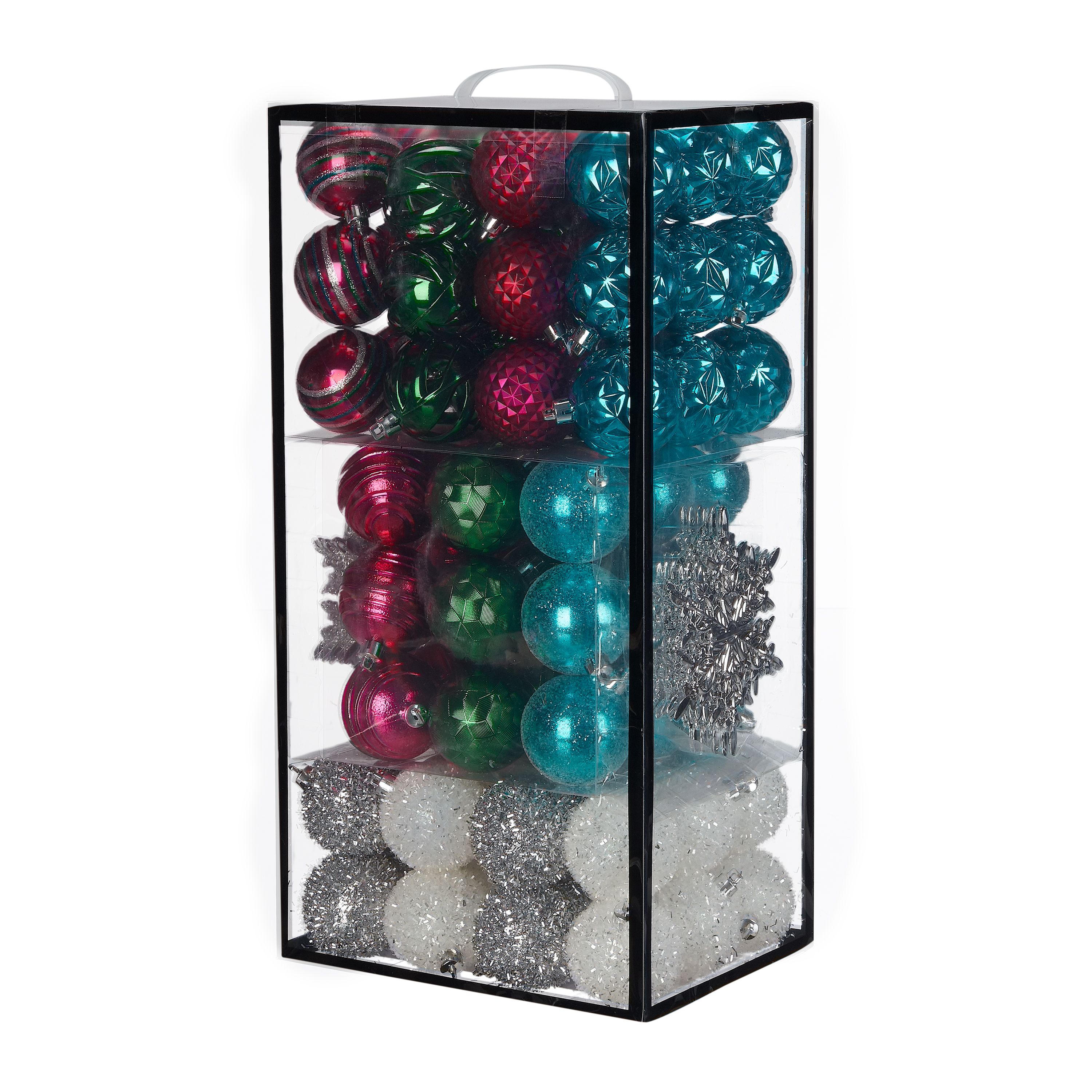 Holiday Time Shatterproof Christmas Tree Ornaments, 101 Count, Bright