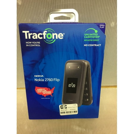 TracFone - Nokia 2760 Flip 4GB Prepaid - Black