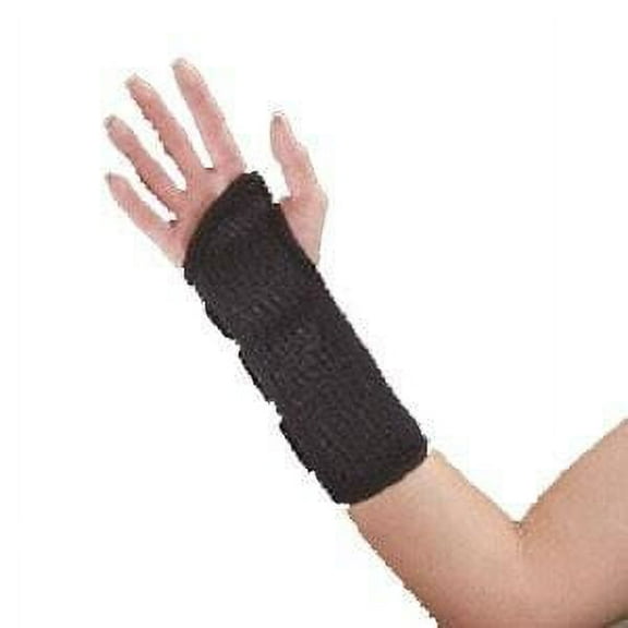 DeRoyal Right Wrist Splint, 8'' L, Black, Latex-free, Non-sterile Large, 1 Count