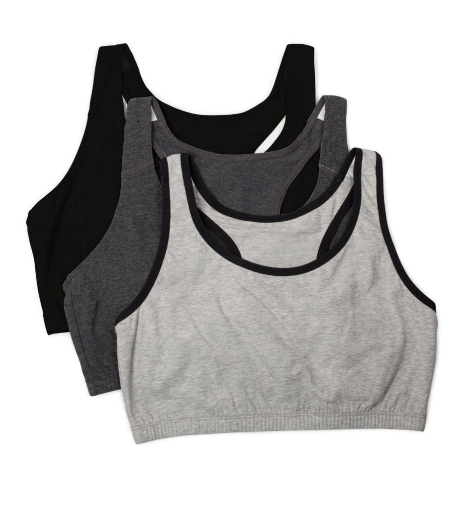 Pack of 3 Fruit of the Loom Womens Built-Up Sports Bra,