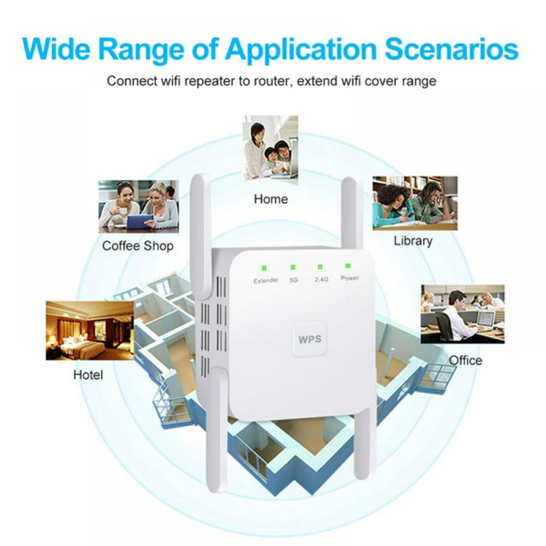 Jolly 5G WiFi Range Extender - 1200Mbps WiFi Repeater Wireless Signal  Booster, 2.4 & 5GHz Dual Band WiFi Extender 