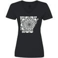 thumbnail image 3 of Inktastic Arkansas Silhouette Mandala Women's V-Neck T-Shirt, 3 of 5