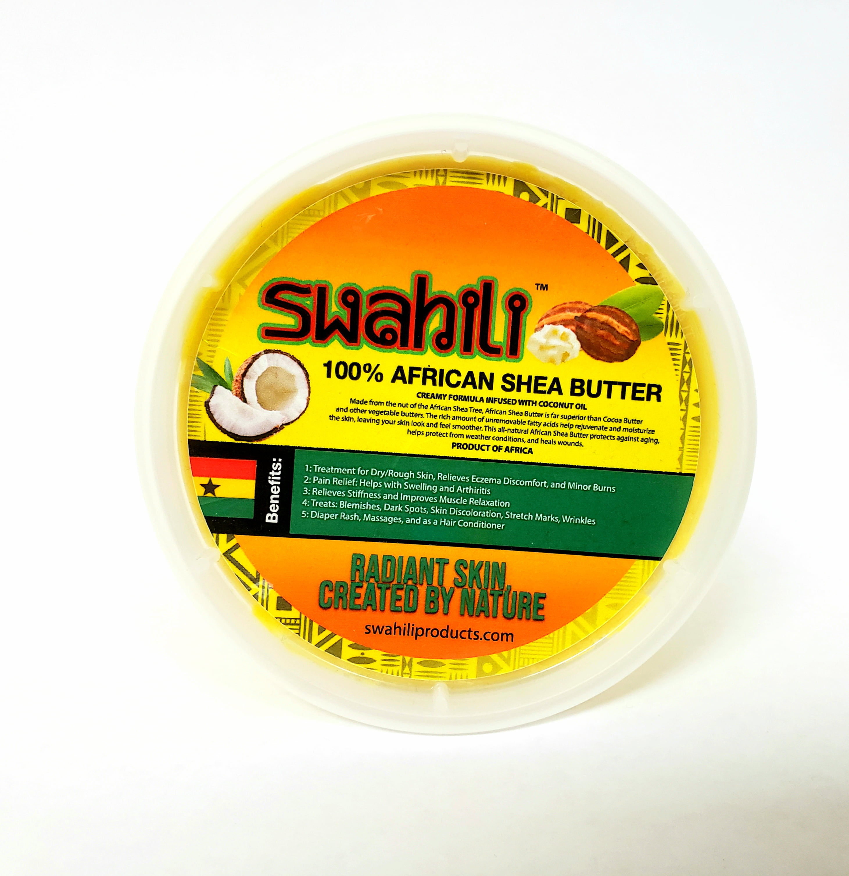 Swahili 100% Yellow African Shea Butter & Coconut Oil 16oz. Grade A. Organic moisturizer perfect for dry skin, stretch marks & skin discoloration. Can ...