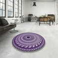 thumbnail image 4 of Ahgly Company Tapis d'Intérieur Lavables en Machine, Circulaires, Violet Foncé, 8' Ronds, 4 of 7