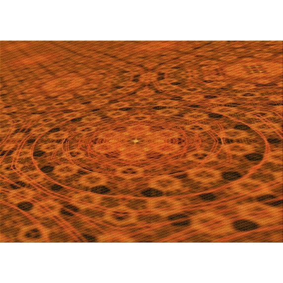 Ahgly Company Machine Washable Indoor Rectangle Transitional Orange Red Orange Area Rugs, 5' x 7'