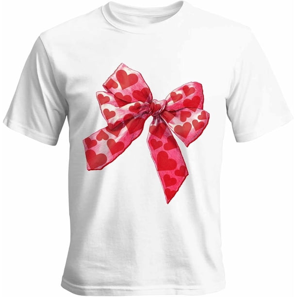Camisetas informales de manga corta con lazo para hombre, camisetas gráficas para el Día de San Valentín
