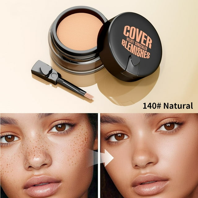 Fiudx Corrector En Cojín, Brocha de Maquillaje de Cobertura Impecable, Fórmula Resistente Al Agua de Larga Duración, Diseño Compacto y Portátil, Ideal para Ocultar Tatuajes, Solución Ideal para Viaje