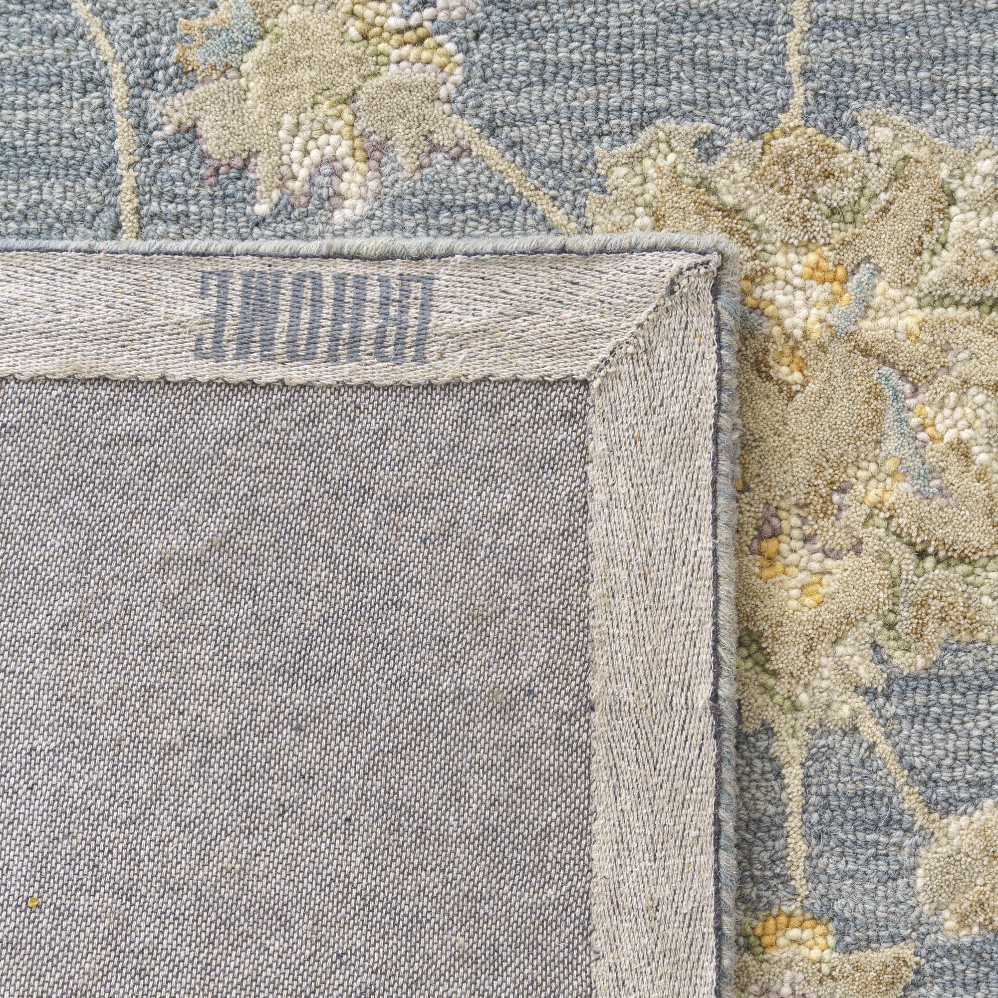 Ox Bay Elaine Floral Classic Hand-Tufted Wool Indoor Runner Rug, Stone Blue/Beige, 2'6" x 8'