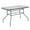 Clear Top/Silver Frame, variant on Flash Furniture 47.25" Steel Outdoor Dining Table, Silver