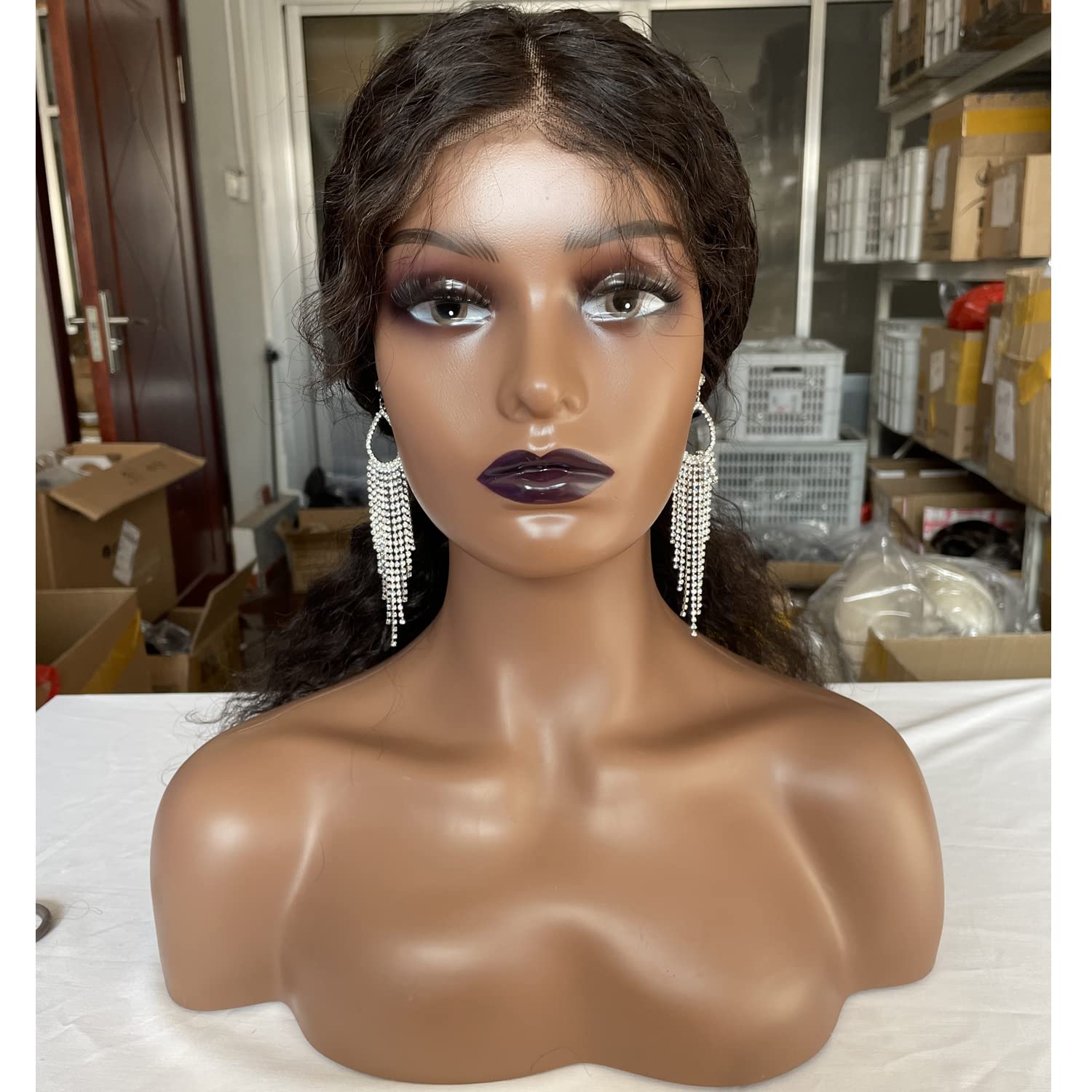 Voloria Realistic Female Mannequin Wig Head with Shoulder Manikin Head Bust Wig  Head Stand for Wigs Display Making,Styling,Sunglasses,Necklace Earrings  Light Brown Color - Yahoo Shopping