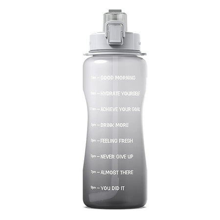 

Sport Water Bottle with Straw & Time Marker 64 Oz Gallon Tritan Water Bottle Leak Proof for Outdoor Fitness Gym-A