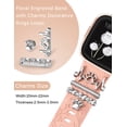 thumbnail image 4 of TOYOUTHS Floral Engraved Band with Charms Compatible with Fitbit Versa 2/Fitbit Versa/Versa Lite Bands Women,Bling Decorative Ring Loop Soft Silicone Flower Fancy Strap for Versa 2 Watch(with Band), 4 of 7