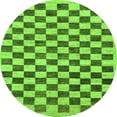 thumbnail image 1 of Ahgly Company Indoor Round Checkered Green Modern Area Rugs, 6' Round, 1 of 4