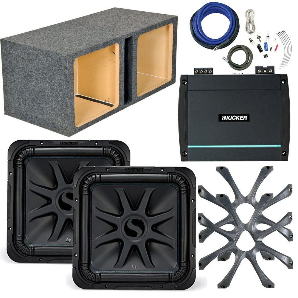 2x Kicker L7S 15" 2000 Watt Solobaric L7S Car Subwoofer, Dual Vented