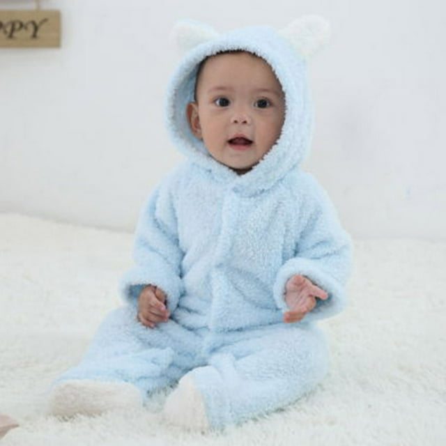 LSLJS Combinaison de Neige pour Nouveau-Né d'Hiver à Capuche en Molleton pour Filles et Garçons