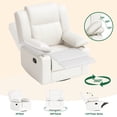 thumbnail image 4 of LAZZO Recliner Chair with Adjustable Armrest and Headrest, Upholstered Swivel Rocking Chair for Nursery & Living Room, Beige, 4 of 10