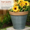 thumbnail image 4 of Alpine Corporation Gray/Tan Woven Style Planter with Drainage Hole-Large, 4 of 12