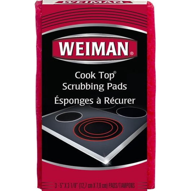Tampons de récurage pour dessus de cuisinière Weiman, paquet de 3
