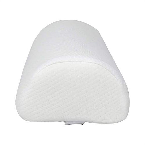 Half Moon Pillow - Half Cylinder Pillow Provides Best Support for Lumbar - Neck - Knee and Leg with Removable Poly-cotton Cover (White).