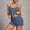 Gray, variant on YHAJDS Pajama Set for Women 2 Piece Ribbed Lightweight Tank Top Drawstring Shorts Set