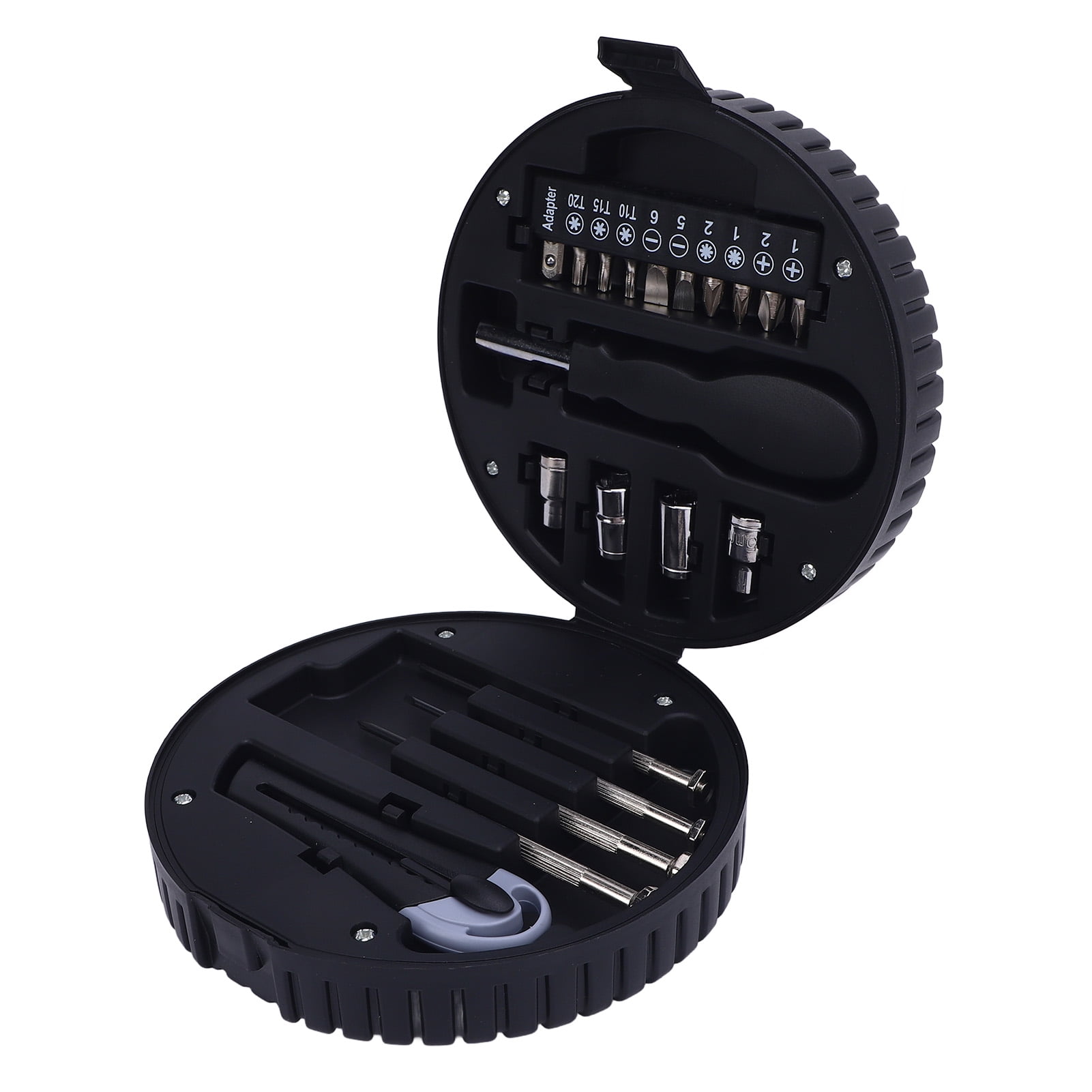 Tire Shaped Home Hardware Set, Carbon Steel Tire Shaped Tool Set with Storage Box for Remodeling Project