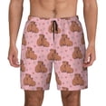 thumbnail image 3 of Uemuo Heart Capybara Pattern Mens Swim Trunks Quick Dry Board Shorts with Mesh Lining, Stretch Beach Shorts Quick Dry No-Chafing Board Shorts-, 3 of 9