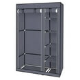 thumbnail image 4 of MINKUROW 67" Canvas Wardrobe Portable Closet Wardrobe Clothes Storage,Non-Woven Fabric,Quick and Easy Assembly,Grey, 4 of 6