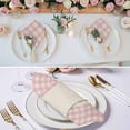 thumbnail image 3 of Retro Pink Cloth Napkins, Farmhouse Buffalo Plaid Vintage Beige Washable and Reusable Dinner Napkins Set of 2, Table Napkin for Kitchen Party Birthday Wedding Hotel Housewarming 20"x20", 3 of 9