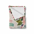 thumbnail image 2 of Christmas Soft Flannel Fleece Throw Blanket, Colorful Botanical Frame Form Blossoms Herbs Holly Design, Cozy Plush for Indoor and Outdoor Use, 50" x 70", Multicolor, by Ambesonne, 2 of 6