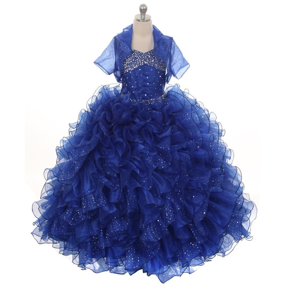 girls blue sparkly dress