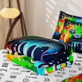 thumbnail image 5 of Homewish Ice Cream Teens Gamepad Zipper Twin Comforter Sets with Fitted Sheet and 2 Pillowcases,Colorful Splash Ink Zipper Bedding Set For Kids Boys,Reversible,4 Pieces, 5 of 7