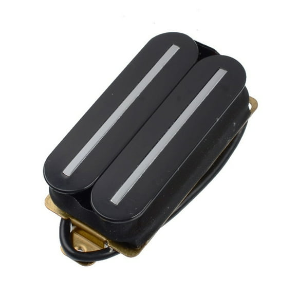 Pastilla de puente de doble riel Yuarrent con bajos de bobina de 4 cables Negro