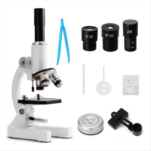 Microscopio Óptico Monocular para Niños de Escuela Primaria, Enseñanza de Ciencias, Biología Experimental, Regalo de Cumpleaños y Navidad