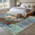 thumbnail image 4 of Rectangle Area Rugs 5 x 7 Ft, Vintage Sailboat Non-Slip Residential Carpet, Blue Ocean Seaports Anchors Farmhouse Wood Indoor Crawling Mats Runner Rugs for Living Room/Dining Room/Bedroom, 4 of 8
