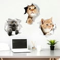 thumbnail image 4 of Cute Cats Wall Sticker Hole View Vivid Bathroom 3D Toilet Stickers For Home Decoration Animals Decals Self-adhesive Poster, 4 of 5