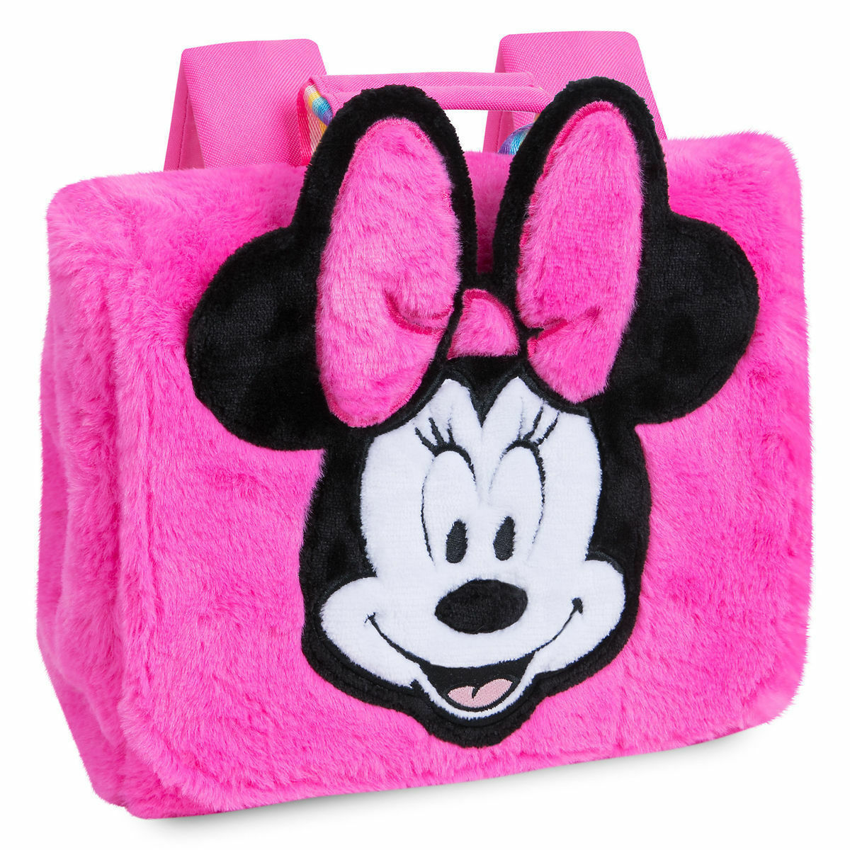 Disney Store Minnie Mouse Fuzzy Pink Backpack School Bag Cute Girls Accessory