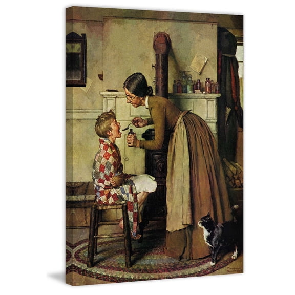 Marmont Hill "Take Your Medicine" by Norman Rockwell Painting Print on Canvas