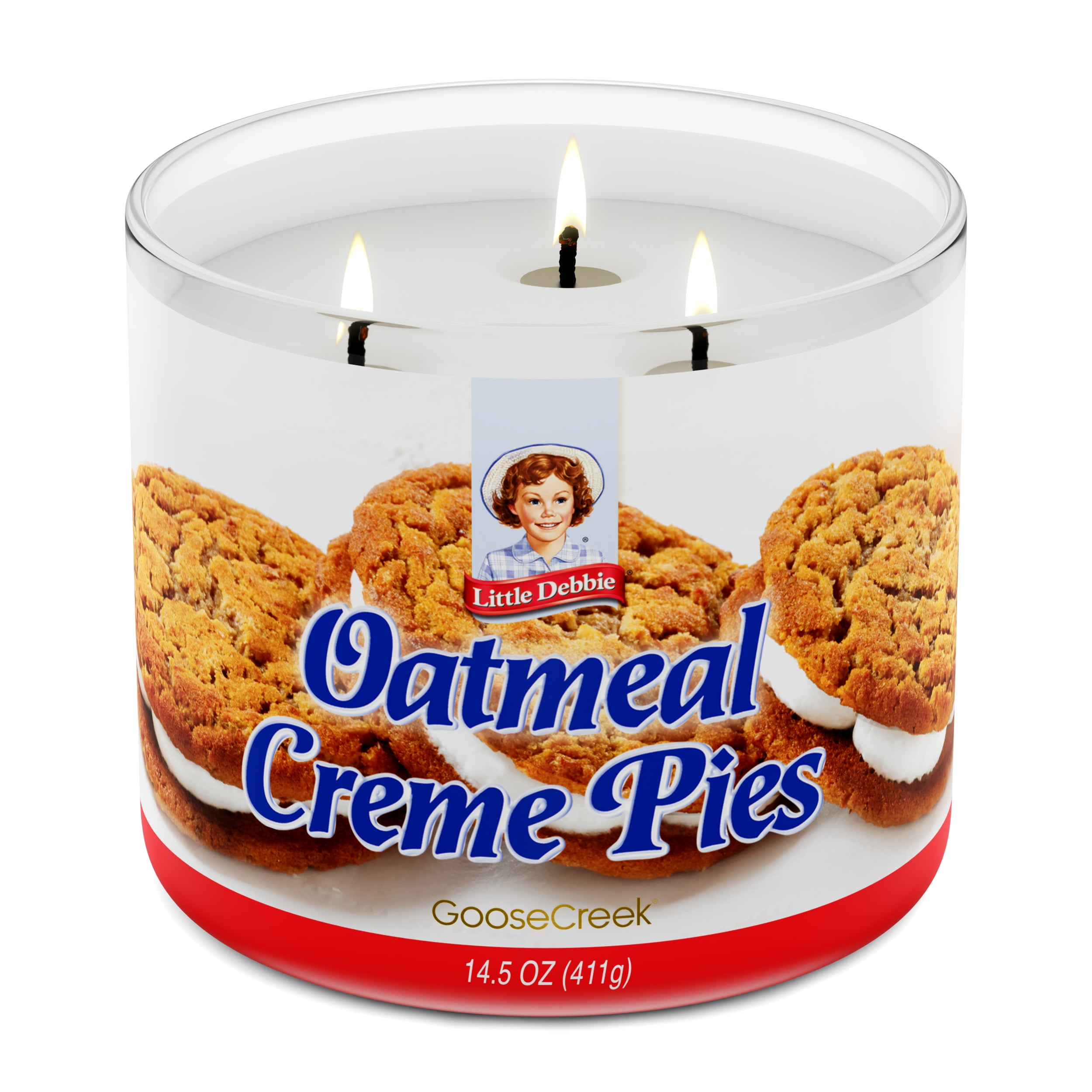 (2 pack) Goose Creek 3-Wick Little Debbie Oatmeal Cream Pies Scented Jar Candle, 14.5oz.