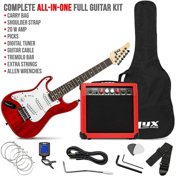 LyxPro Guitare électrique gaucher 36 pouces et kit pour enfants