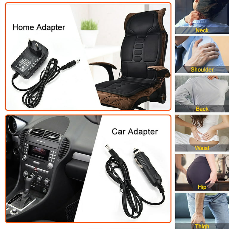 Epulse Car Seat Back and Neck Massager Cushion Dual Vibration Air Pressure  with 3 Massage Modes - Universal Fit 12V DC for Cars, Trucks, Travel, Long