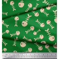 thumbnail image 2 of Soimoi Green Moss Georgette Fabric Fish Skeleton Ocean Printed Craft Fabric by the Yard 42 Inch Wide, 2 of 3