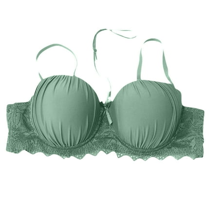 Final Markdown: Sexy Bra Underwire Unlined Plus Size Seductive Comfort W/Lace Unlined Bare SOPATENOR Light Blue 38