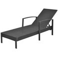 thumbnail image 6 of Sun Lounger with Cushion Poly Rattan Black, 6 of 6