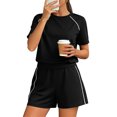 thumbnail image 2 of Stichou Shorts Sets for Women 2 Piece Outfits 2026 Summer Matching Workout Athletic Clothing Casual Spring Travel Loungewear Black S, 2 of 8